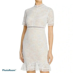 BARDOT Theodora Ivory Lace Shift midi dress  Sz M